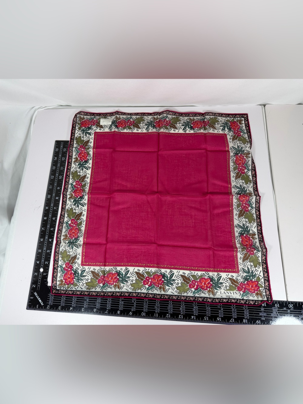Vintage Lanvin Paris Japan Cotton Scarf Square Handkerchief